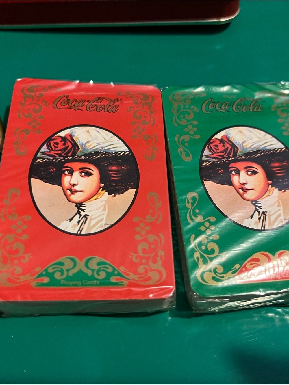 NOS Vintage Coca Cola Red Tin and Playing Card Set - Picture 11 of 12
